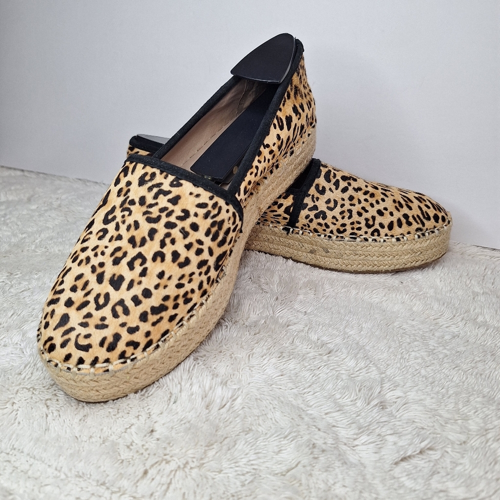 GIANNI BINI Leopard Print Espadrille Flats
